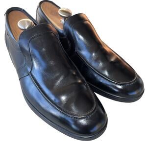 Mephisto Men's Sz 10.5 M Black Leather Slip On Dress Loafers